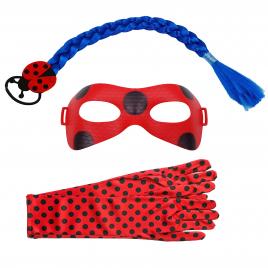 Set trei accesorii costum ideallstore®, buburuza, marime universala, rosie