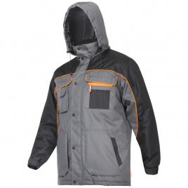 Jacheta lucru captusita / negru-gri-portocaliu - xl