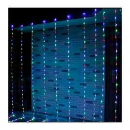 Perdea luminoasa 6x3 M, cablu transparent, culoare lumini multi-color, 640 LED-uri, cablu interconectare