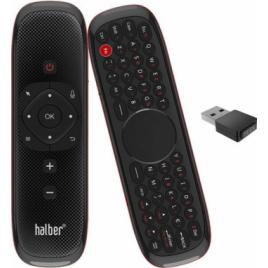 Telecomanda smart halber cu tastatura full qwerty Air Mouse Touch Pad sistem anti-pierdere microfon pentru Android TV Proiector TV box