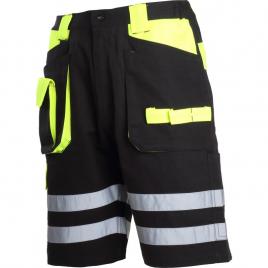 Pantalon scurt cu reflectorizant negru-verde - 2xl