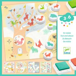 Joc creativ cu stampile djeco - animale din padure