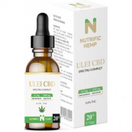 Ulei cbd 20%, spectru complet, 2000mg cbd/sticla 10ml nutrific