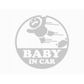 Sticker autocolant autoturism - Baby on board speed - 10 x 10 cm - Alb