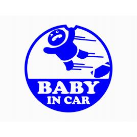 Sticker autocolant autoturism - Baby on board speed - 10 x 10 cm - Albastru