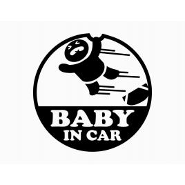Sticker autocolant autoturism - Baby on board speed - 10 x 10 cm - Negru