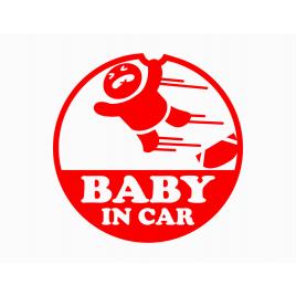Sticker autocolant autoturism - Baby on board speed - 10 x 10 cm - Rosu