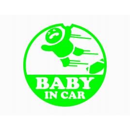 Sticker autocolant autoturism - Baby on board speed - 10 x 10 cm - Verde deschis