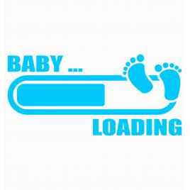 Sticker autocolant autoturism - Baby loading - 15 x 7 cm Albastru
