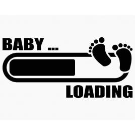 Sticker autocolant autoturism - Baby loading - 15 x 7 cm Negru