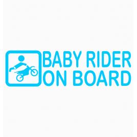 Sticker autocolant autoturism - Baby rider on board - 15 x 4.3 cm Albastru