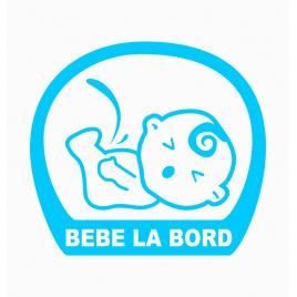 Sticker autocolant autoturism - Bebe la bord piss - 13 x 11.8 cm - Albastru