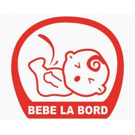 Sticker autocolant autoturism - Bebe la bord piss - 13 x 11.8 cm - Rosu