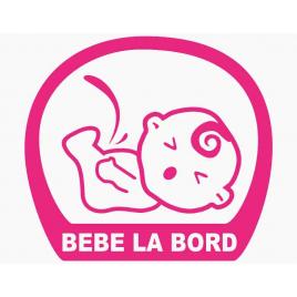 Sticker autocolant autoturism - Bebe la bord piss - 13 x 11.8 cm - Roz