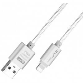 Cablu metal iphone golf 10i argintiu 1m 2.1a fast charging