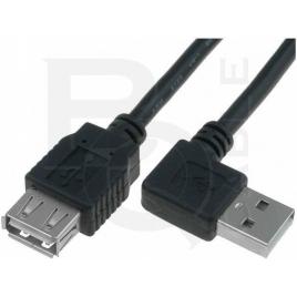 Cablu usb 2.0 a soclu mama - usb a mufa tata in unghi 1.8m negru bq cable