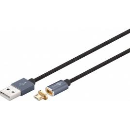 Cablu usb 2.0 cu mufa magnetica micro usb 1.2m negru goobay