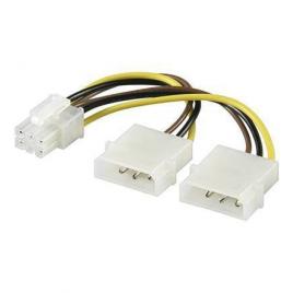 Cablu adaptor 2x molex 5.25 la p6 pci express 6 pini 0.15m goobay