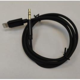 Cablu audio jack 3.5 mm stereo tata - lightning iphone 1m negru jh-023