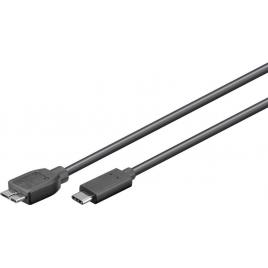 Cablu micro usb 3.0 - usb type c 1m negru goobay