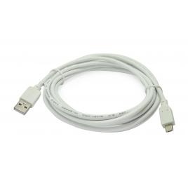 Cablu 3m micro usb 5pini - usb a 2.0 alb inline gembird