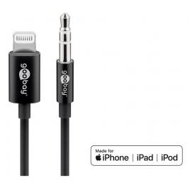 Cablu lightning audio - jack 3.5 mm 1m certificat apple mfi goobay