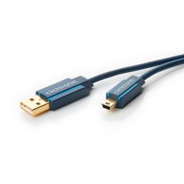 Cablu profesional 1m mini usb 2.0 - usb hi-speed 480mbit/s ofc cupru fara oxigen aurit clicktronic