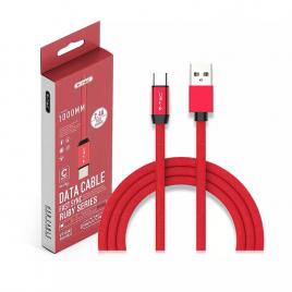 Cablu usb type c 1m plat rosu 2.4a ruby edition v-tac sku-8631