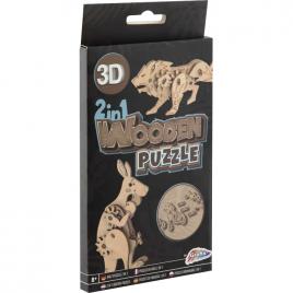Puzzle lemn 3d animale grafix gr400077