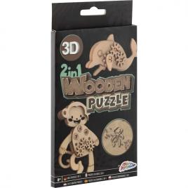 Puzzle lemn 3d animale grafix gr400077