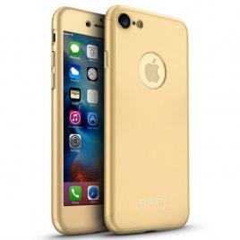 Husa apple iphone 7 premium full cover 360 auriu + folie cadou