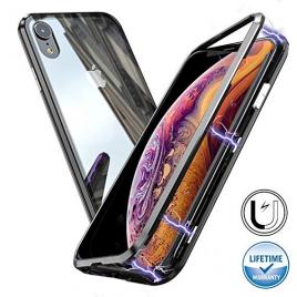 Husa de protectie magnetic 360, folie sticla inclusa, pentru apple iphone 7, negru