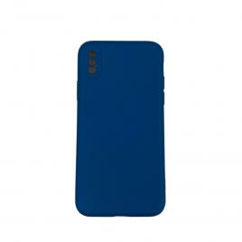Husa protectie compatibila cu apple iphone x liquid silicone case albastru inchis