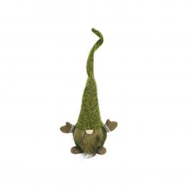 Ornament de craciun spiridus, flippy, verde/maro, textil, 56 cm