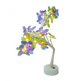 Decoratiune luminoasa, flippy, tip copac cu fluturi, cu baterii/usb