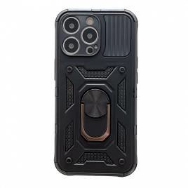 Husa de protectie, flippy, compatibila cu apple iphone 13 pro defender model 4 cu suport,negru