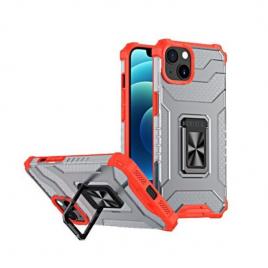 Husa de protectie flippy compatibila cu apple iphone 13 acrylic armor cu suport rosu