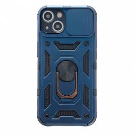 Husa de protectie flippy compatibila cu apple iphone 13 defender model 4 cu suport,albastru