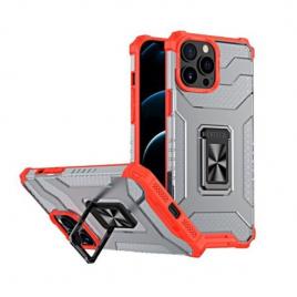 Husa de protectie flippy compatibila cu apple iphone 13 pro acrylic armor cu suport rosu