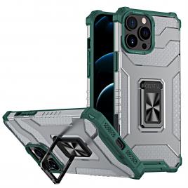 Husa de protectie flippy compatibila cu apple iphone 13 pro acrylic armor cu suport verde inchis