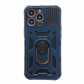 Husa de protectie flippy compatibila cu apple iphone 13 pro defender model 4 cu suport,albastru
