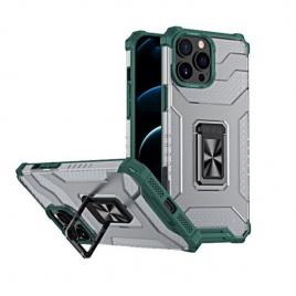 Husa de protectie flippy compatibila cu apple iphone 13 pro max acrylic armor cu suport verde inchis