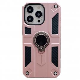 Husa protectie flippy compatibila cu apple iphone 13 defender model 5 cu suport prindere inel,roz auriu