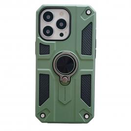 Husa protectie flippy compatibila cu apple iphone 13 defender model 5 cu suport prindere inel,verde