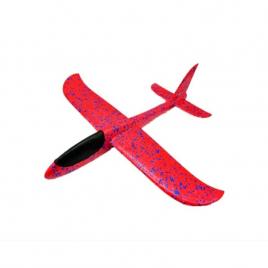 Avion planor din polistiren in punga , lungime 47 cm , rosu , flippy