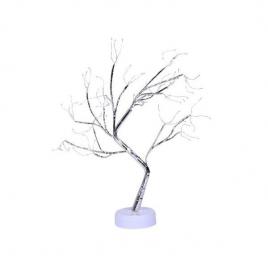 Lampa de veghe led cu baterii si usb, flippy, model copac din cupru, alb cald