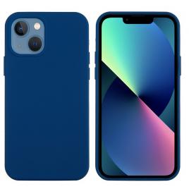 Husa pentru apple iphone 14 flippy, liquid silicone, cu microfibra pe interior, protectie antisoc, blue royal, albastru inchis