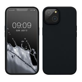 Husa pentru apple iphone 14 pro flippy, liquid silicone, cu microfibra pe interior, protectie antisoc, negru