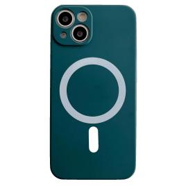 Husa magsafe pentru apple iphone 12, silicon, protectie pentru camera, magnetica, incarcare wireless,  flippy, verde