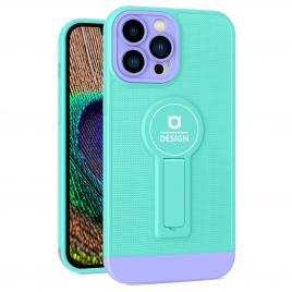 Husa armor design cu stand pentru apple iphone x/xs max, blue/mov, suport auto magnetic, wireless charge, protectie antisoc, flippy